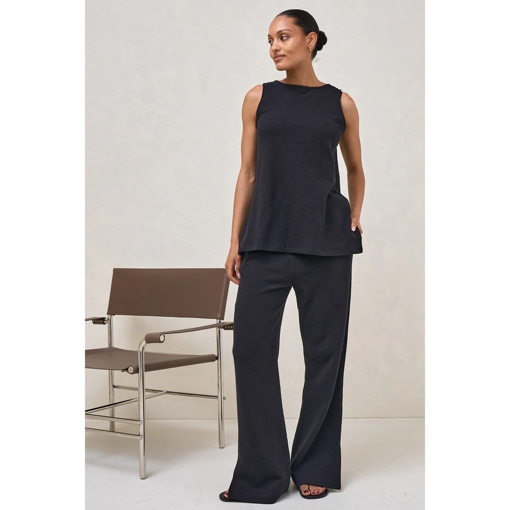 Bae the Label Kindred Black Lounge Set Sleeveless Top Wide Leg Pants L